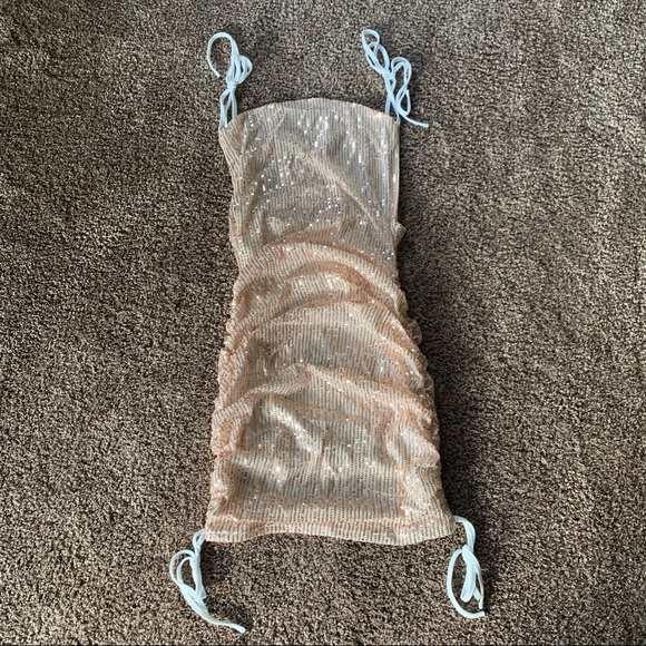 Sequin Gold Bodycon Dress - Picture 1 of 4